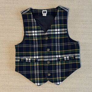 Janie and Jack Boys vest 12-18 months plaid